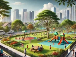 taman kota untuk rekreasi keluarga