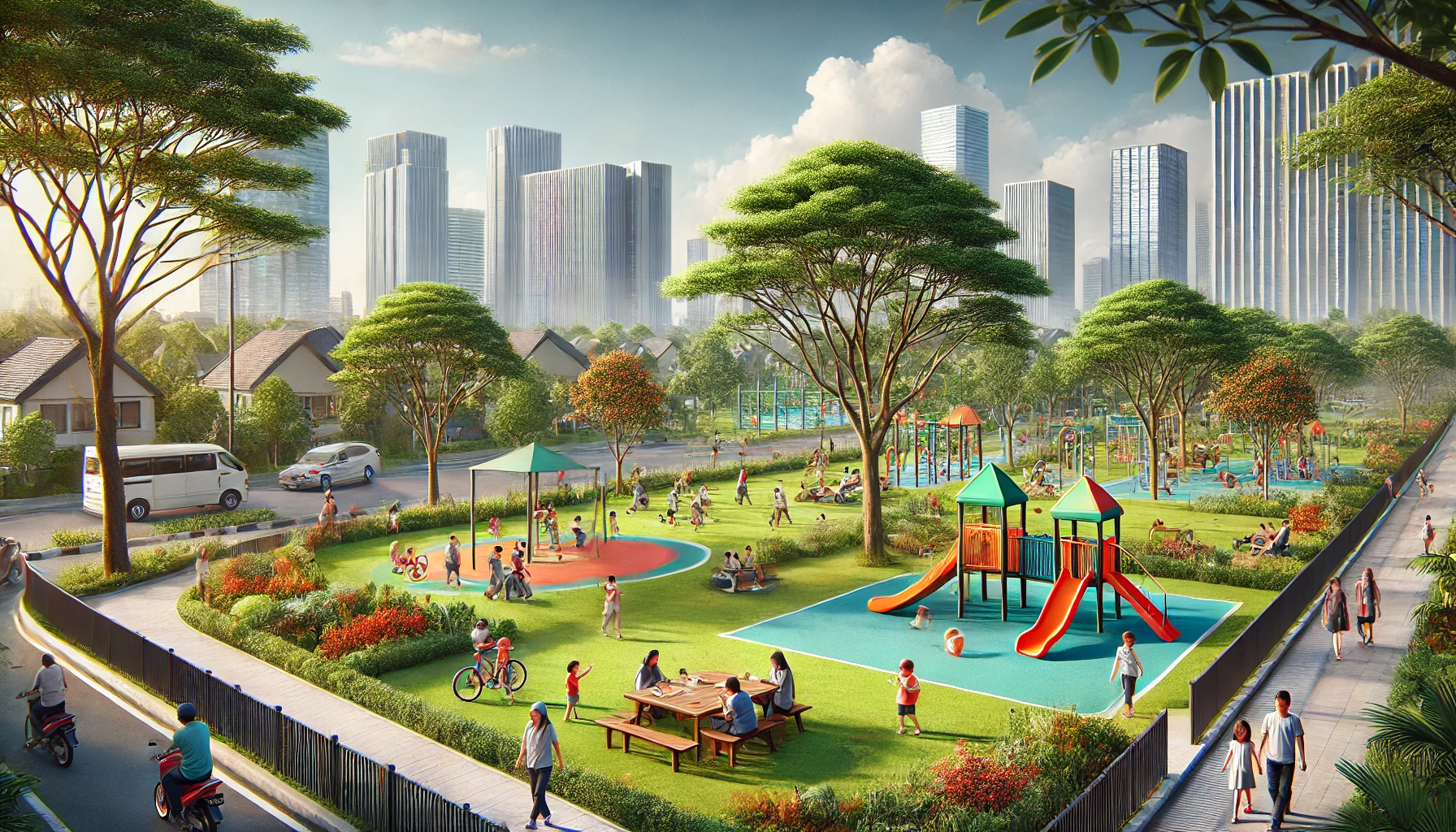 taman kota untuk rekreasi keluarga
