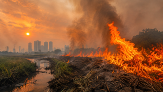 Kebakaran Lahan Rorotan Jakarta Utara