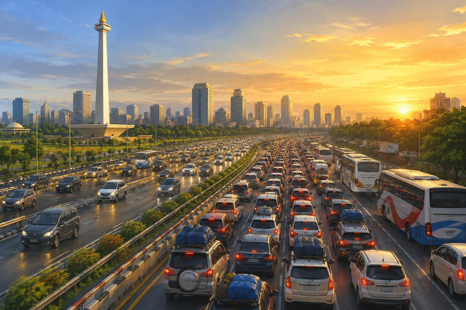 Puncak Arus Balik Maulid Jakarta